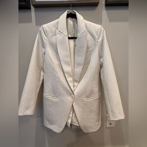 Express Editor White Pinstripe Blazer